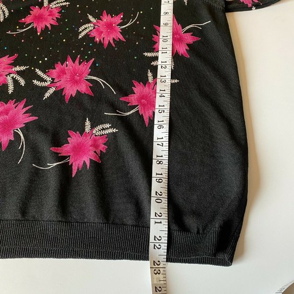 FALLER WOMENS BLACK FLORAL PRINTED TOP T SHIRT - Picture 7 of 8